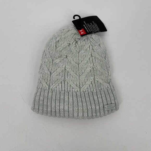 Under Armour Women's Around Town Beanie UA Logo Stretch Knit Green OS NWT, $30 - Picture 3 of 5